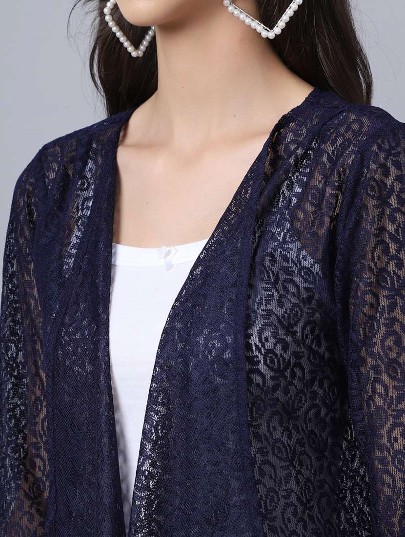 women self design three quarter sleeve shrugs - 19960031 -  Standard Image - 4