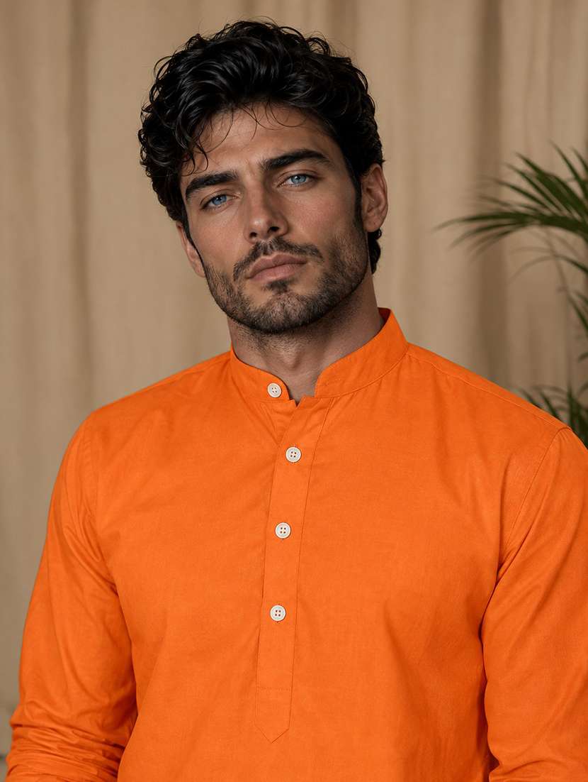 Men Mandarin Neck Solid Kurta Pyjama Set - 19960622 -  Standard Image - 1