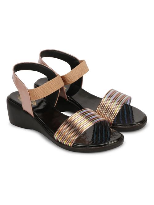 peach ankle strap wedge - 19962237 -  Standard Image - 0