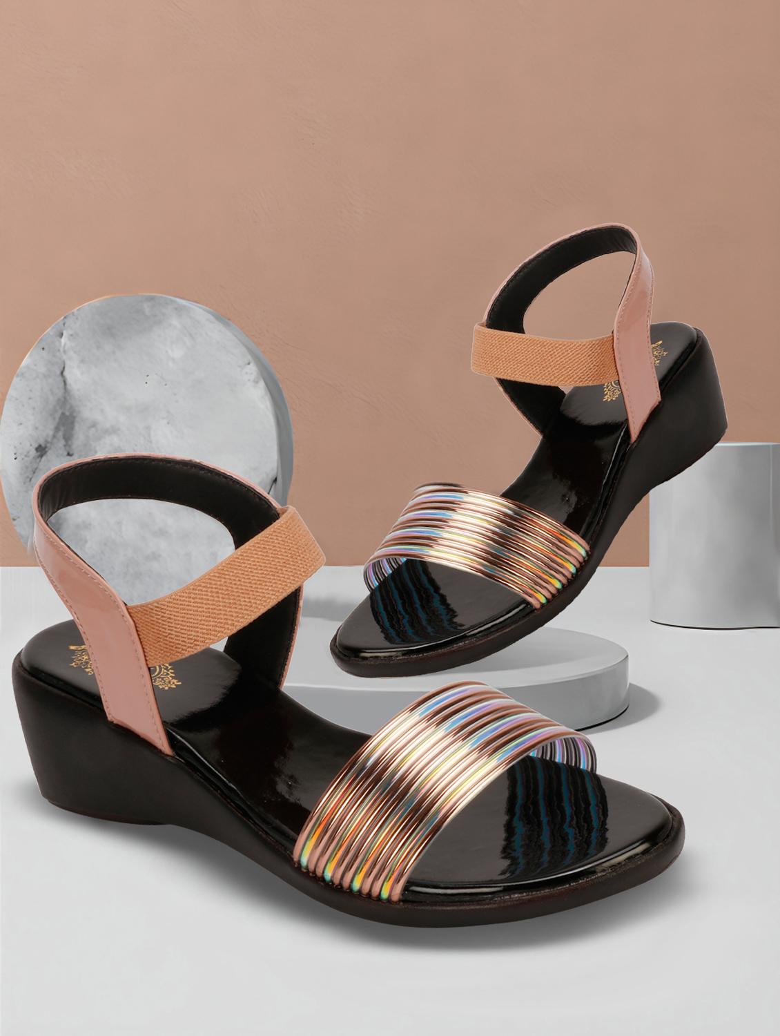 peach ankle strap wedge - 19962237 -  Standard Image - 1