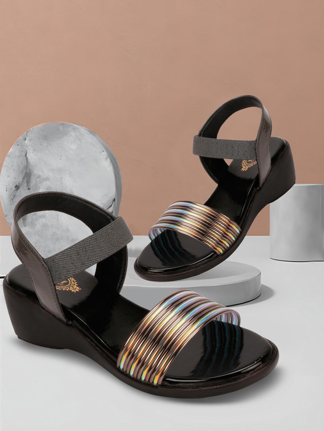 grey ankle strap wedge - 19962238 -  Standard Image - 1