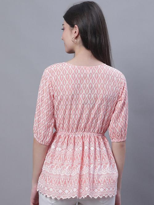 women's peplum round neck top - 19962966 -  Standard Image - 0