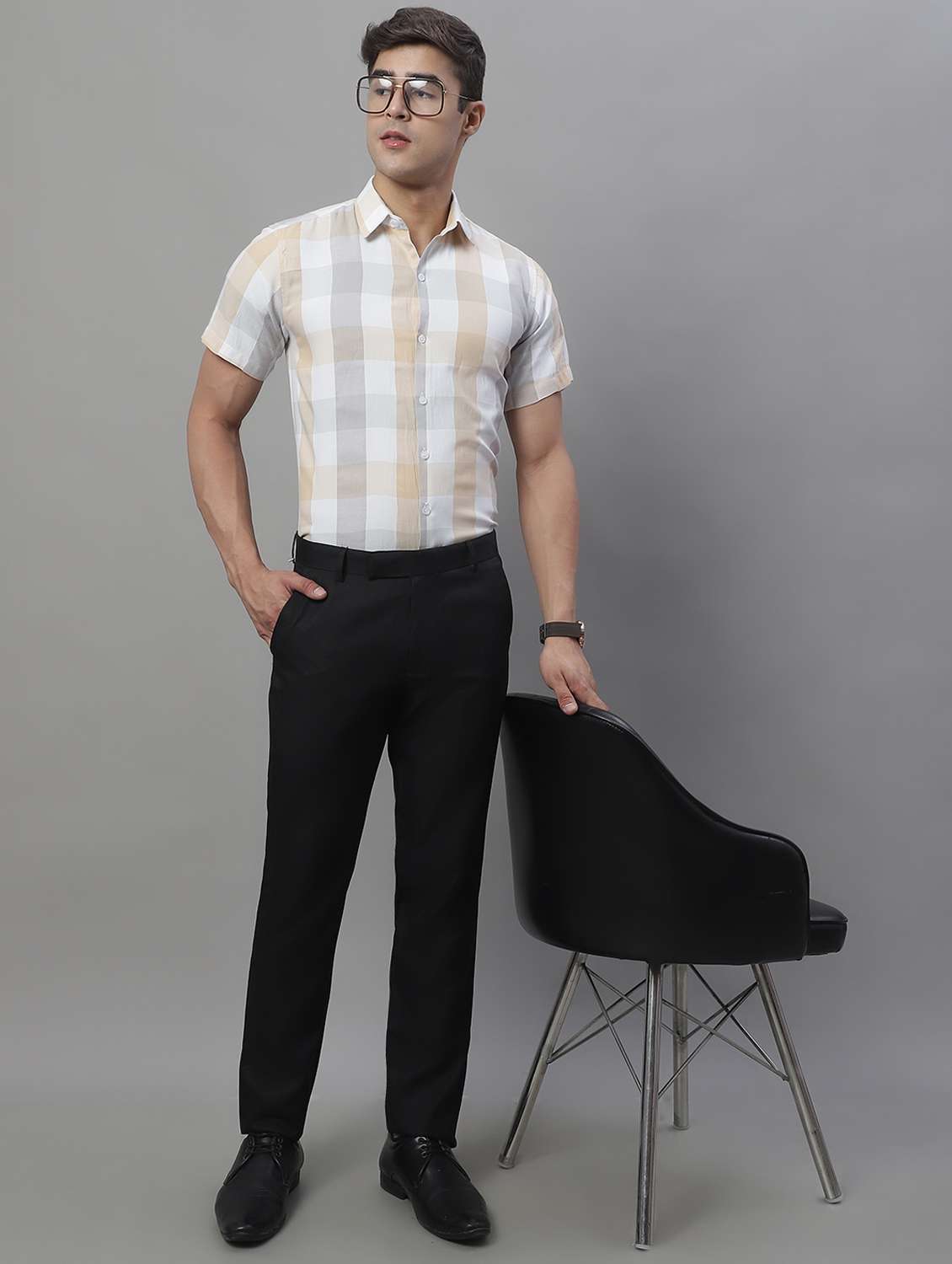 mens checks formal shirt - 19962974 -  Standard Image - 4