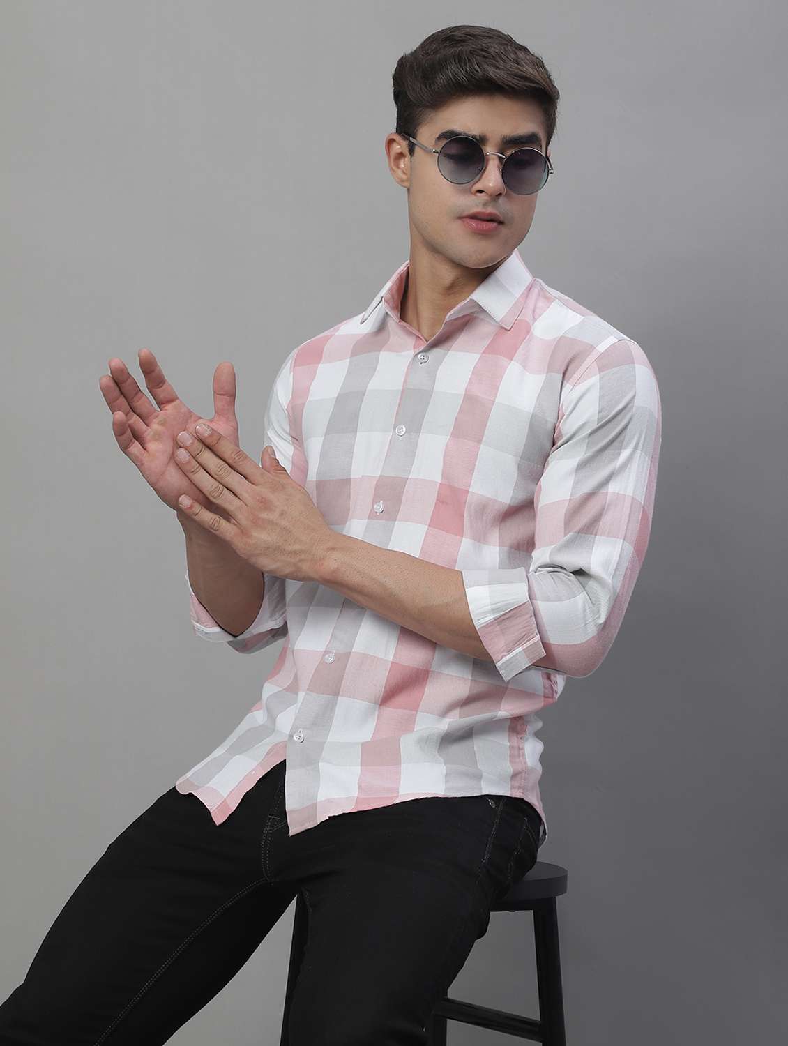 mens checks casual shirt