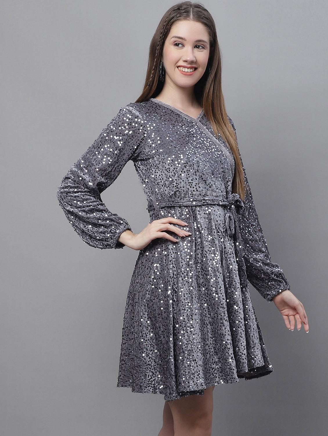 women's fit & flare printed dress - 19963167 - Standard Image - 1