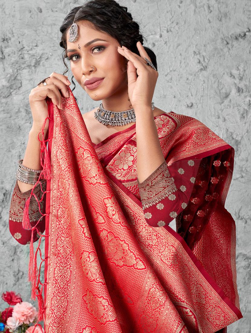 women's banarasi saree with blouse - 19963285 - Standard Image - 1