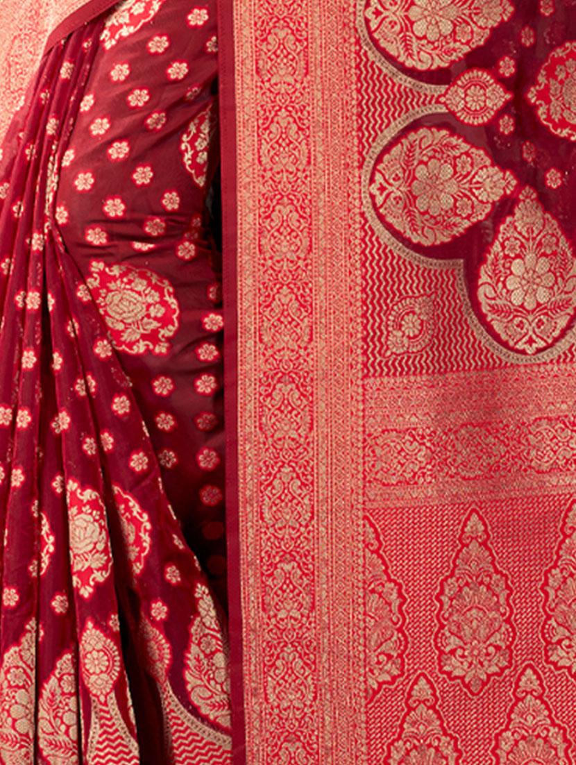women's banarasi saree with blouse - 19963285 - Standard Image - 4