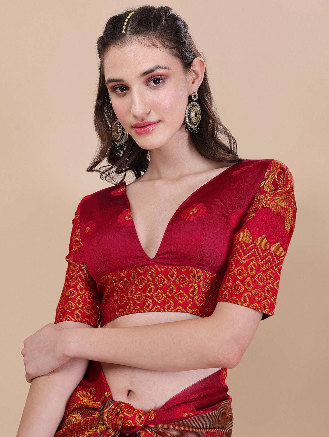 women's self design black colored saree - 19963418 -  Standard Image - 4