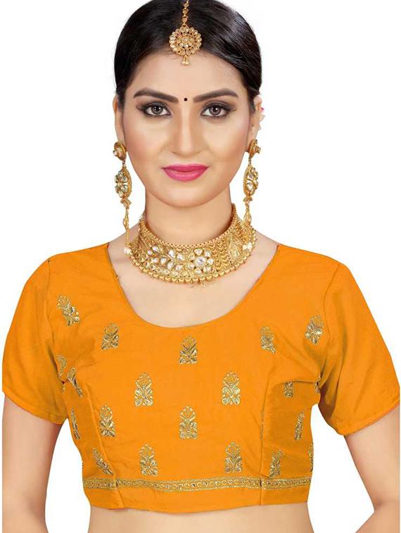 yellow embroidered saree with blouse - 19963445 - Standard Image - 1