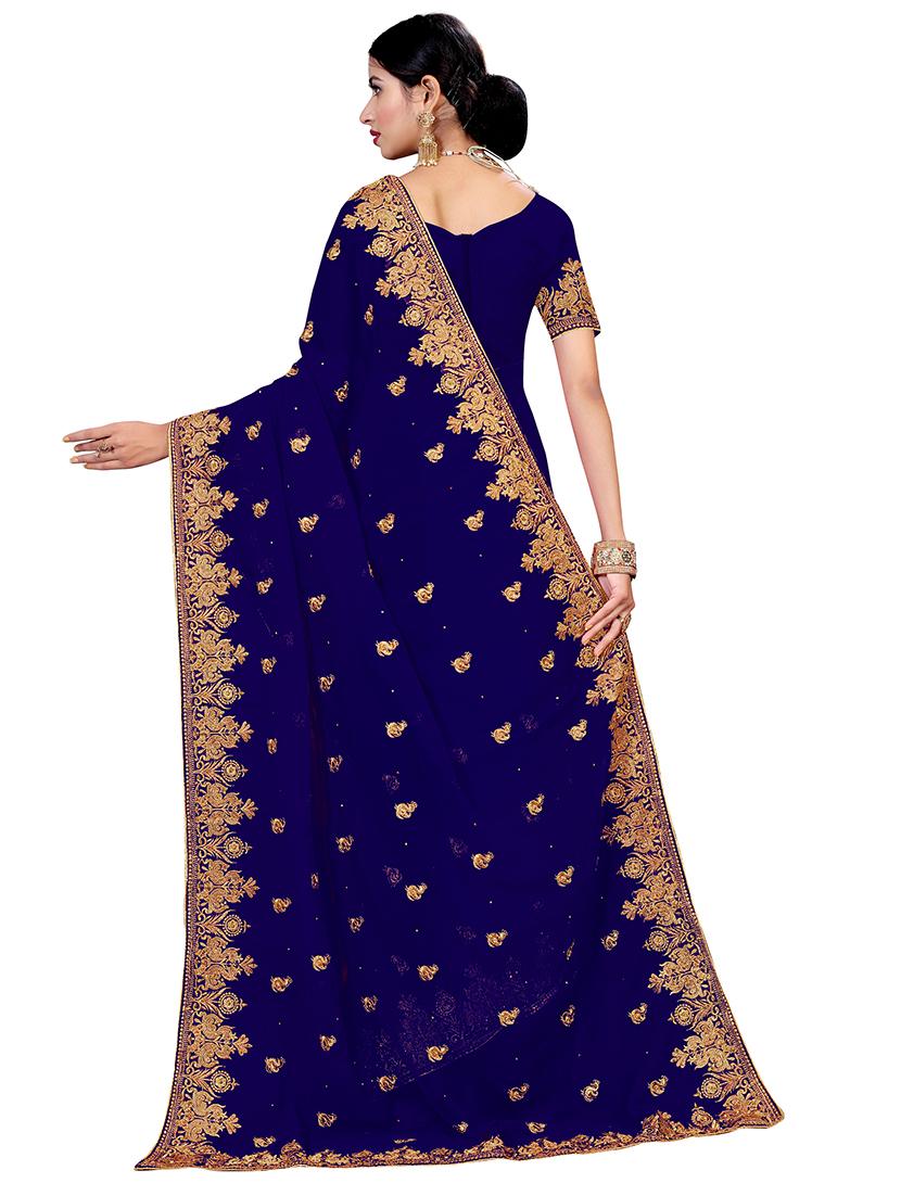 women's embroidered saree with blouse - 19963458 -  Standard Image - 1
