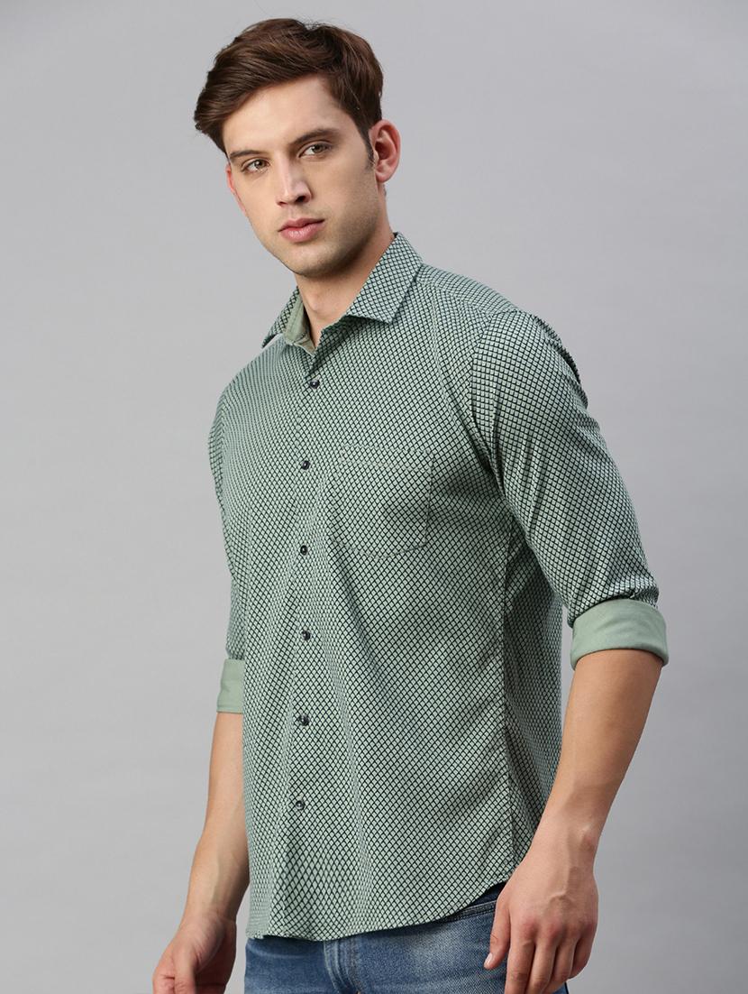 mens geometric casual shirt - 19963554 -  Standard Image - 1