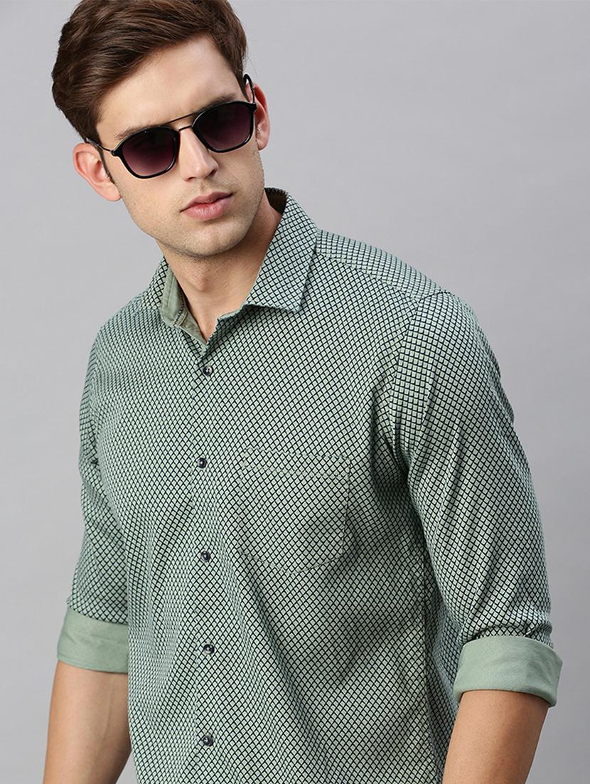 mens geometric casual shirt - 19963554 - Standard Image - 4