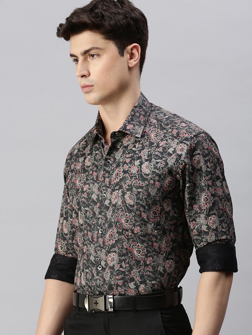 men floral printed long sleeve casual shirt - 19963555 -  Standard Image - 1
