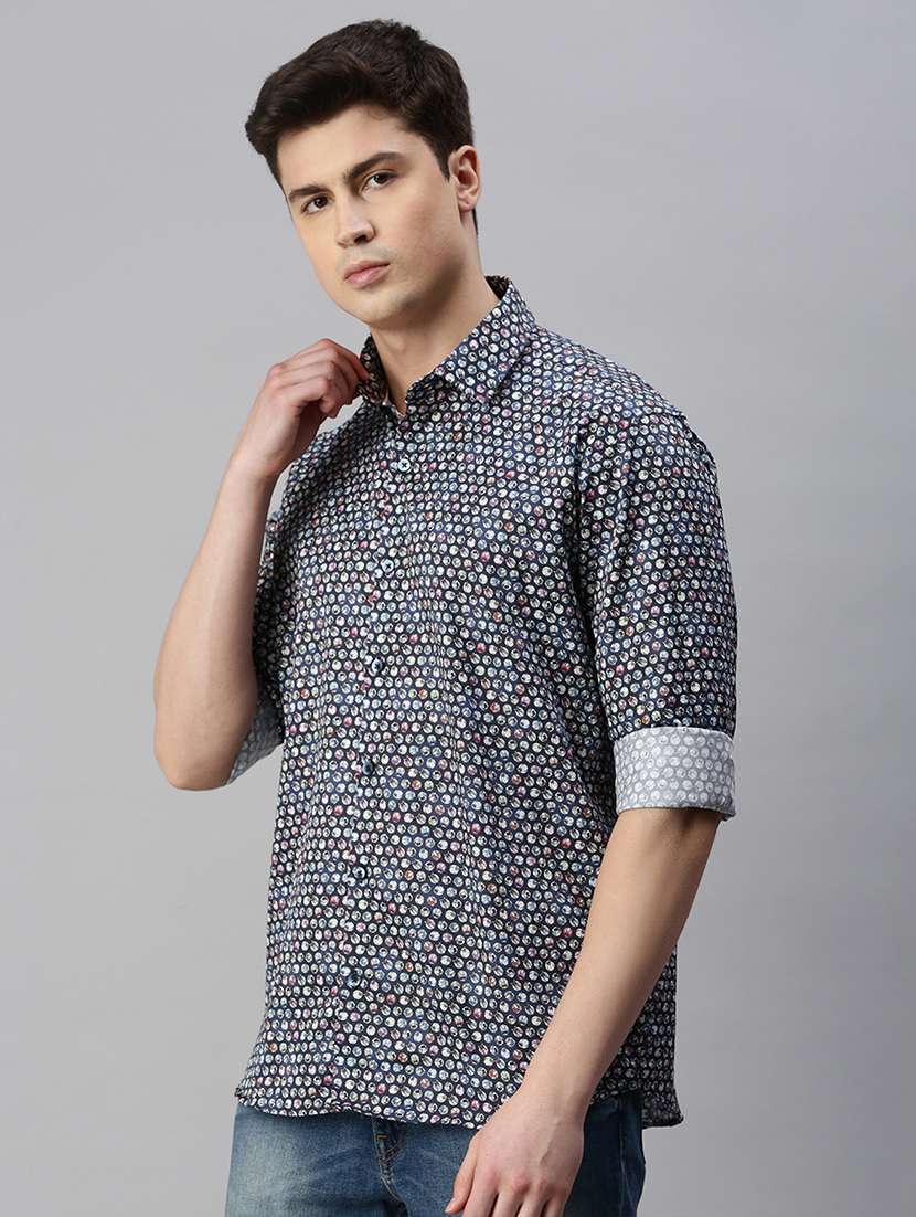 mens geometric casual shirt - 19963564 -  Standard Image - 1