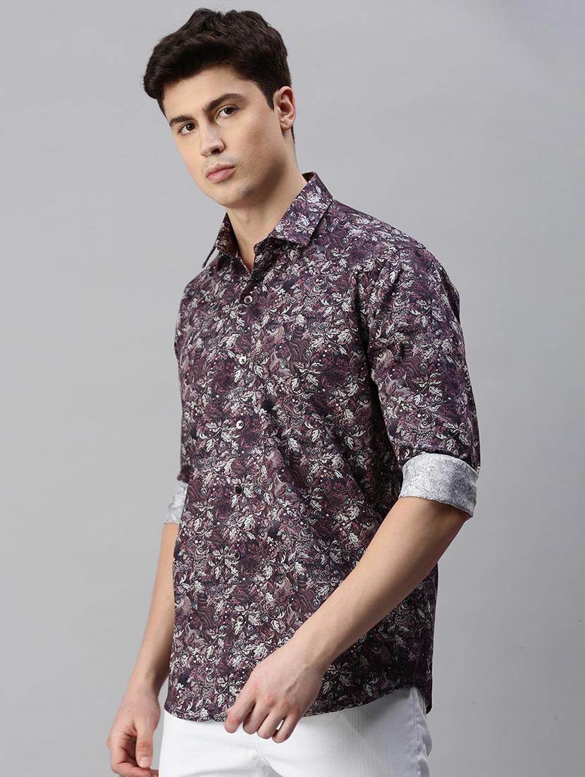mens leaf print casual shirt - 19963565 -  Standard Image - 1