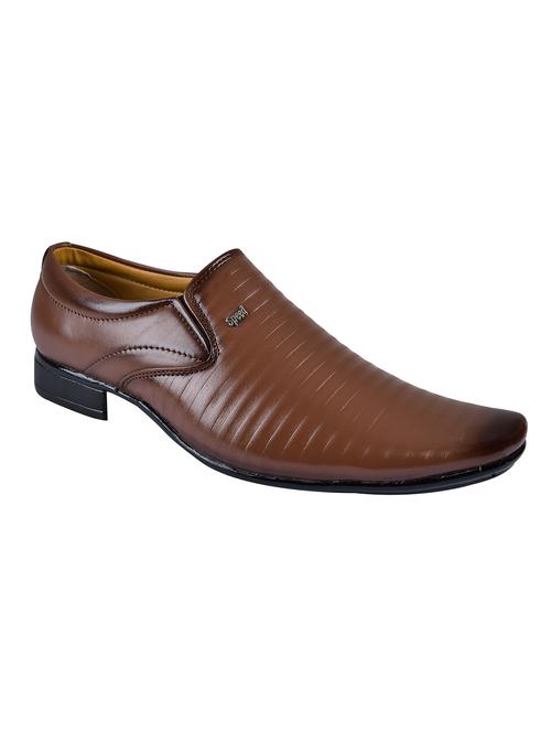 brown slip on formal shoes - 19963680 -  Standard Image - 0