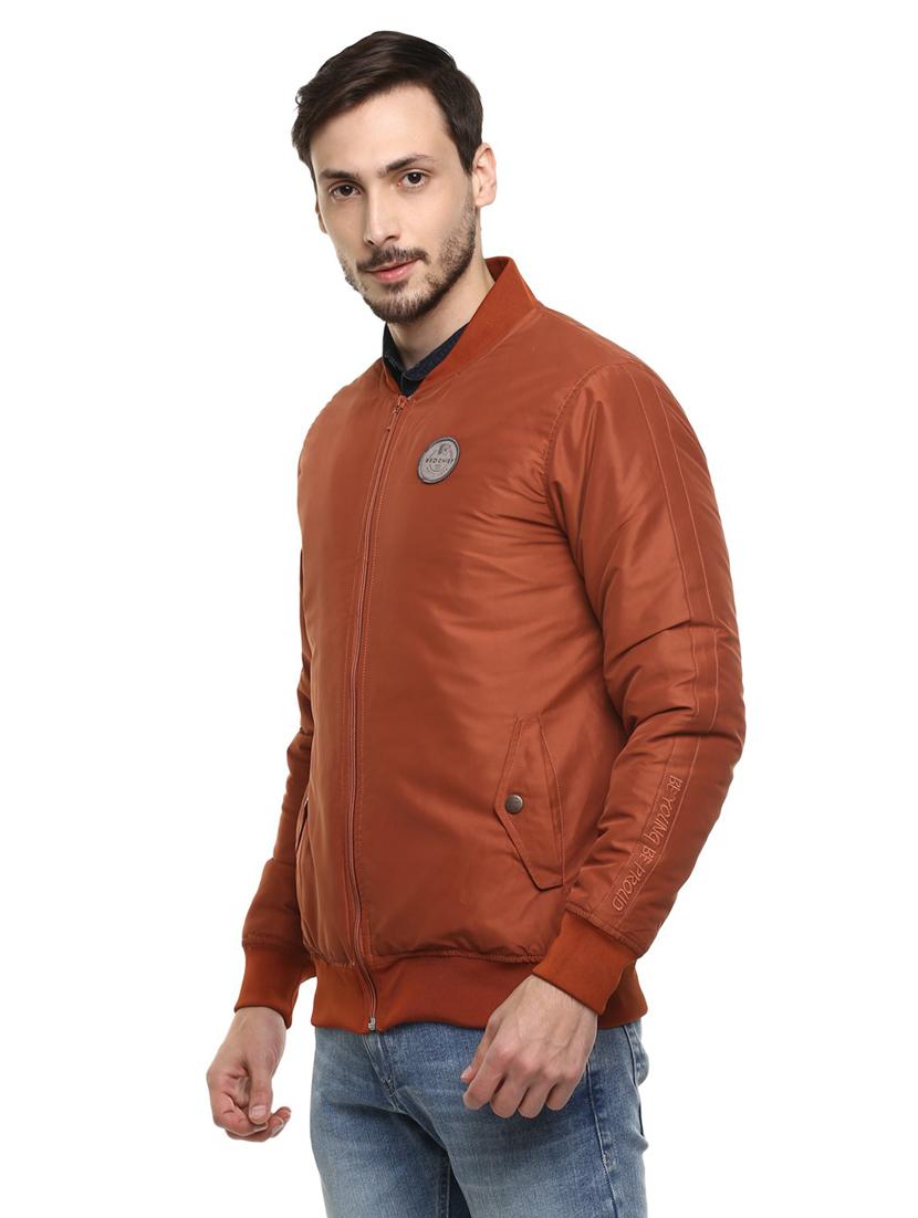 brown solid long sleeve bomber jacket - 19963809 -  Standard Image - 1