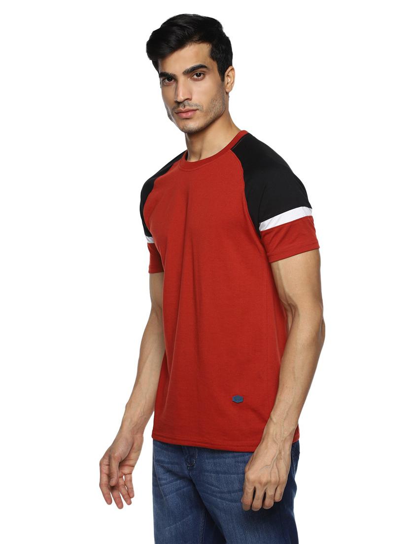 round neck color block regular t-shirt - 19963924 - Standard Image - 1