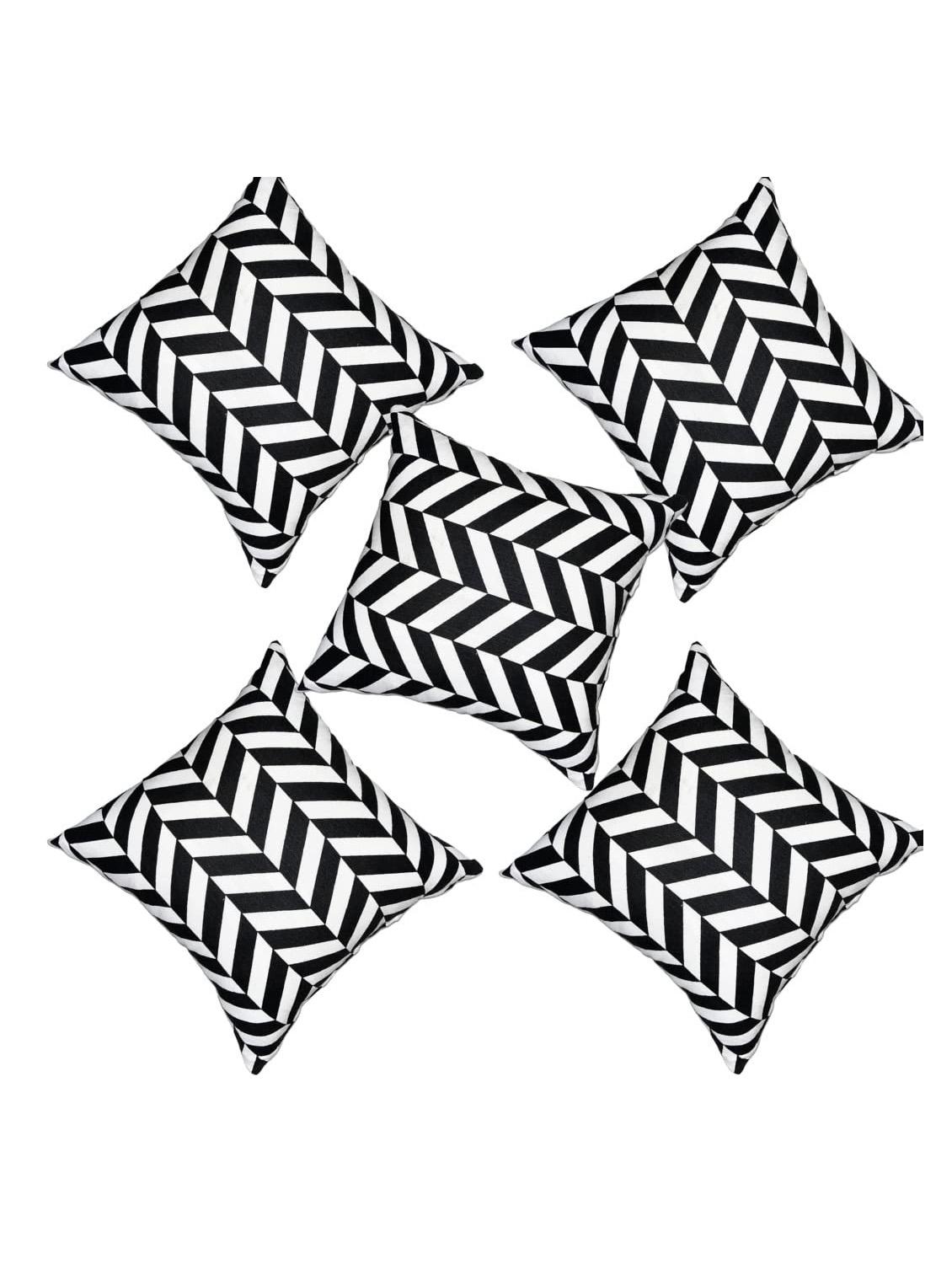 set of 5 printed cushions cover