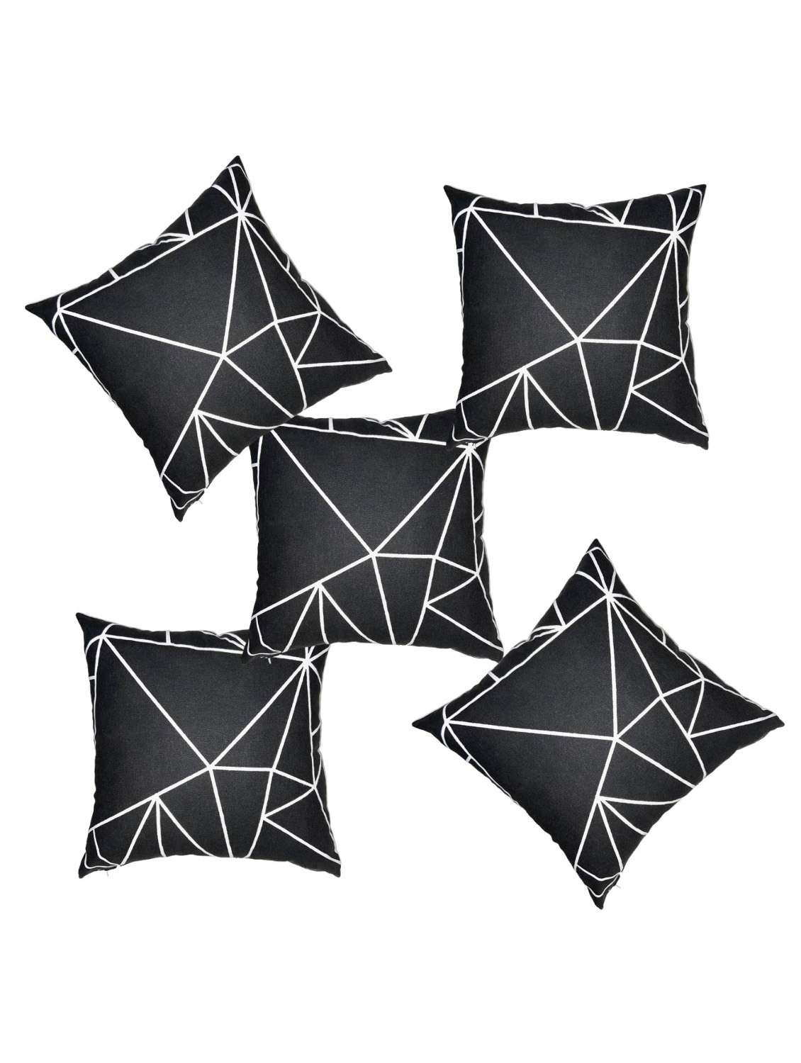 set of 5 printed cushions cover