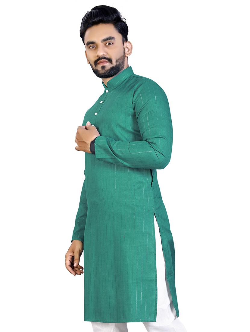 mandarin neck solid long kurta - 19964158 - Standard Image - 1