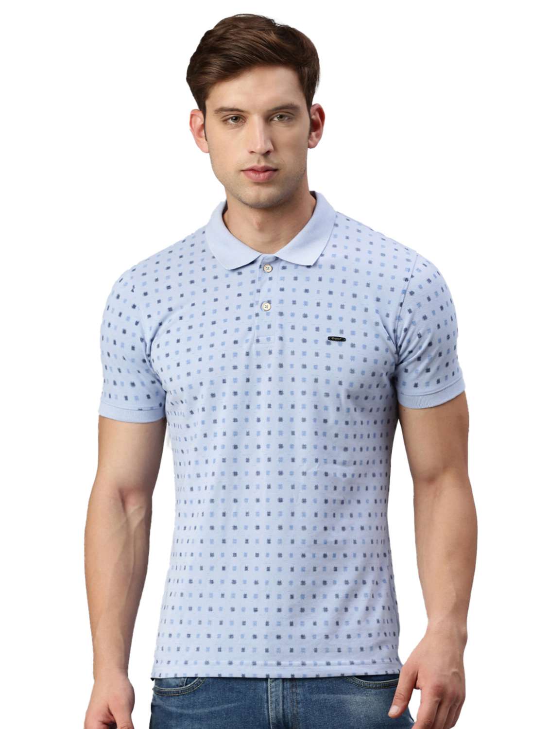 polo neck printed polo t-shirt