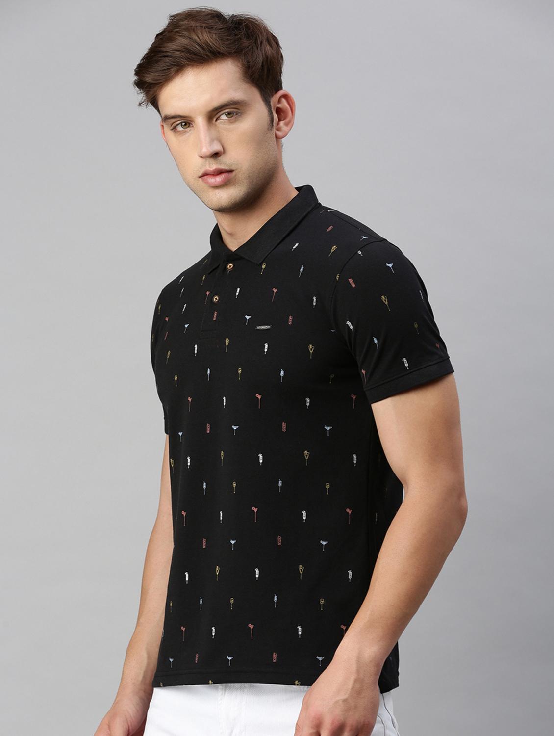 polo neck printed polo t-shirt - 19967890 - Standard Image - 1