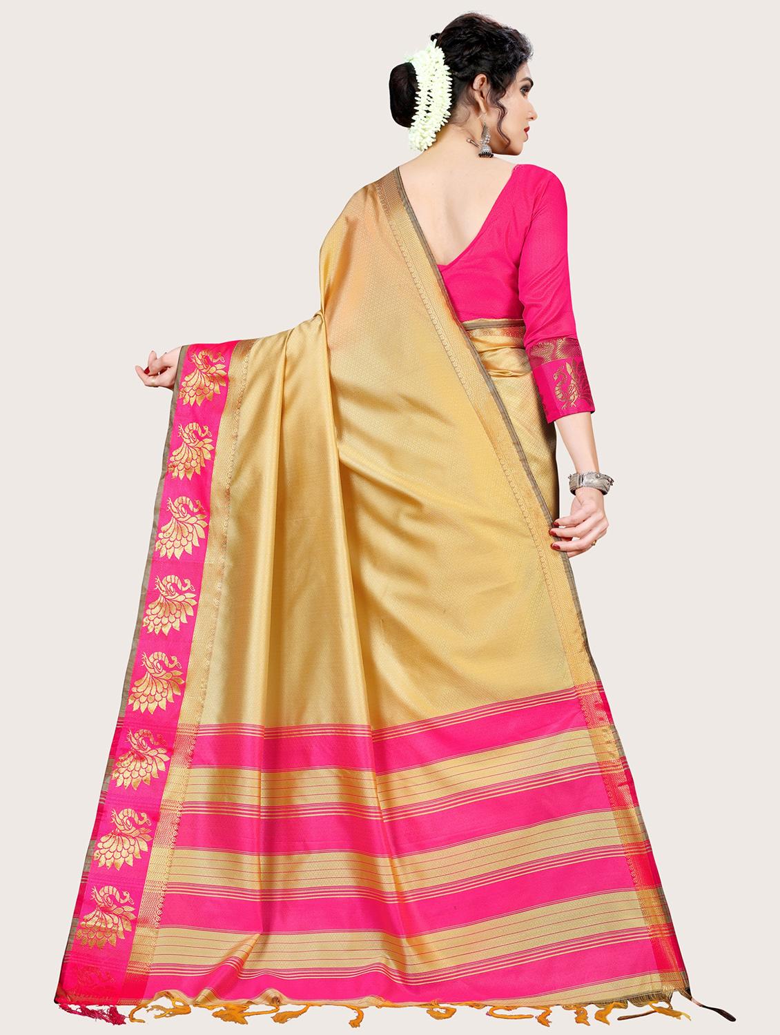 cream jacquard banarasi saree - 19967971 - Standard Image - 1