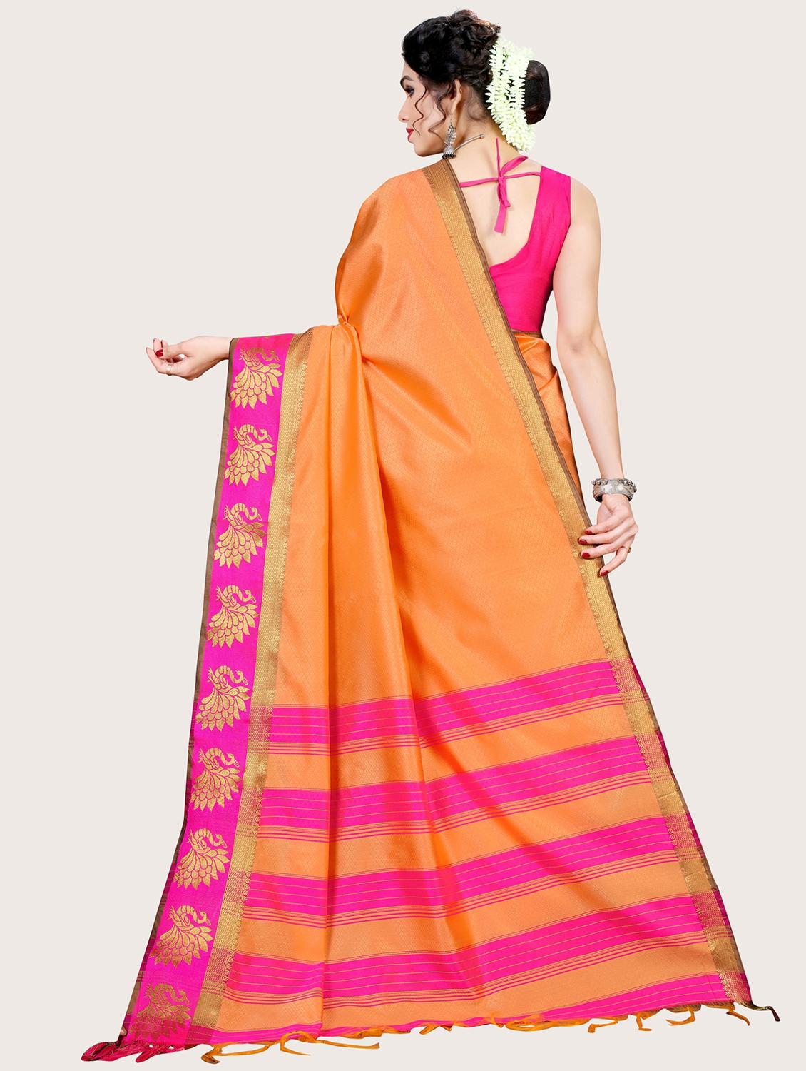 peach jacquard banarasi saree - 19967975 -  Standard Image - 1