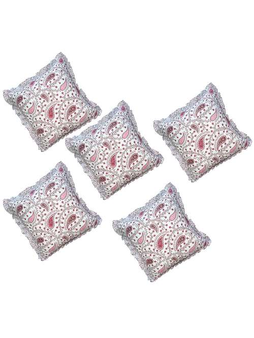 flowers printed pillow cover bedroom & living home décor set of 5,16x16 inch - 19970012 -  Standard Image - 0