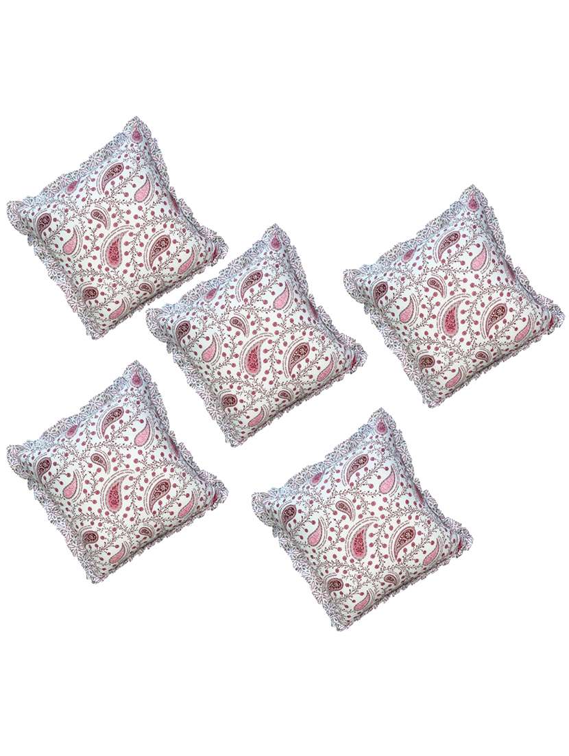 flowers printed pillow cover bedroom & living home décor set of 5,16x16 inch - 19970012 -  Zoom Image - 0