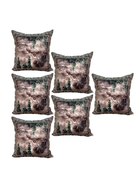 nature printed home décor cushions cover set of 5,16x16 inch - 19970014 -  Zoom Image - 0