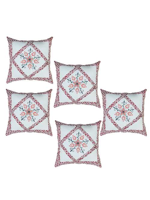 geometric multi color sofa home décor cushion cover set of 5,16x16 inch - 19970021 -  Standard Image - 0