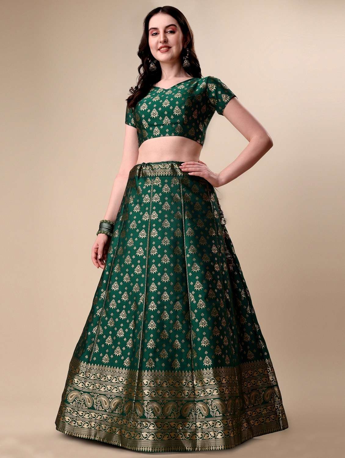 banarasi lehenga choli with dupatta set - 19970336 -  Standard Image - 1