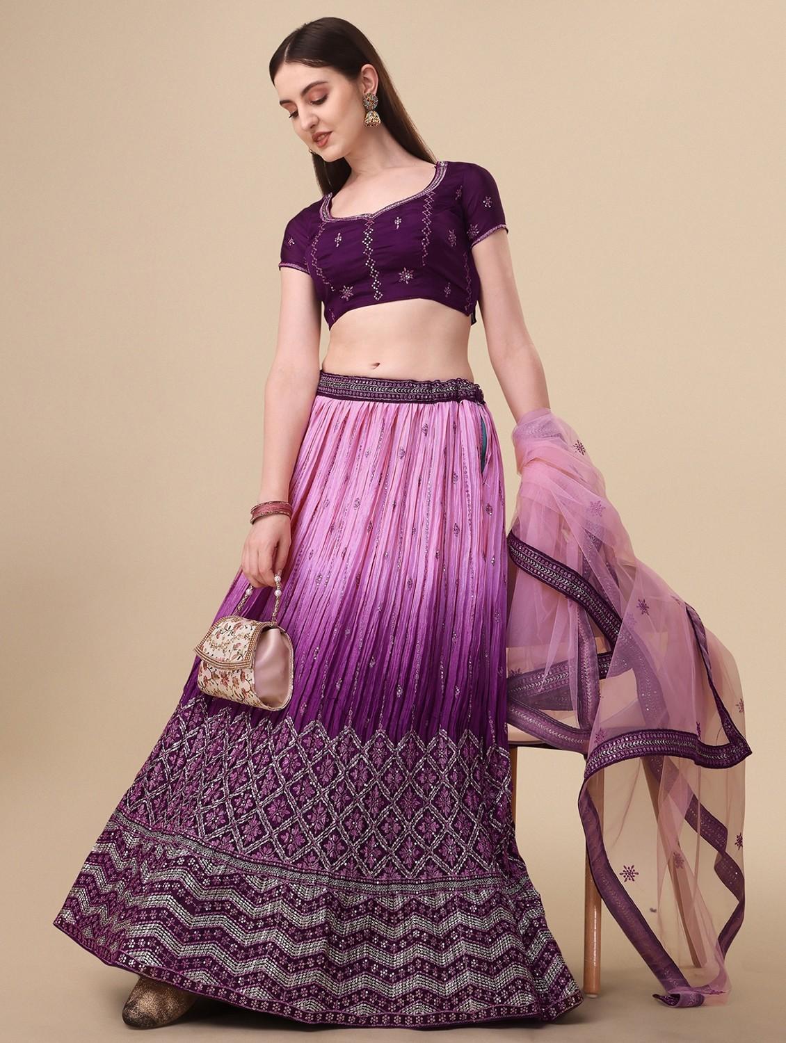 embroidered lehenga choli with dupatta set - 19970343 - Standard Image - 4