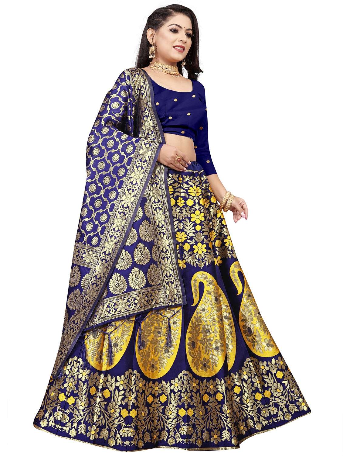 banarasi lehenga choli with dupatta set - 19970369 -  Standard Image - 1