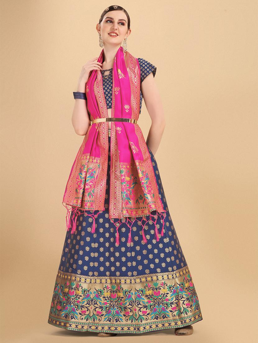 banarasi lehenga choli with dupatta set - 19970377 - Standard Image - 1