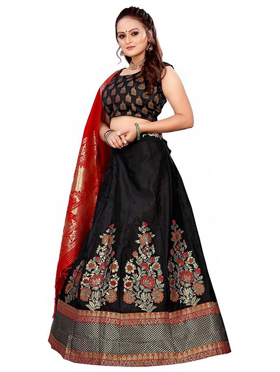 banarasi lehenga choli with dupatta set - 19970387 - Standard Image - 1