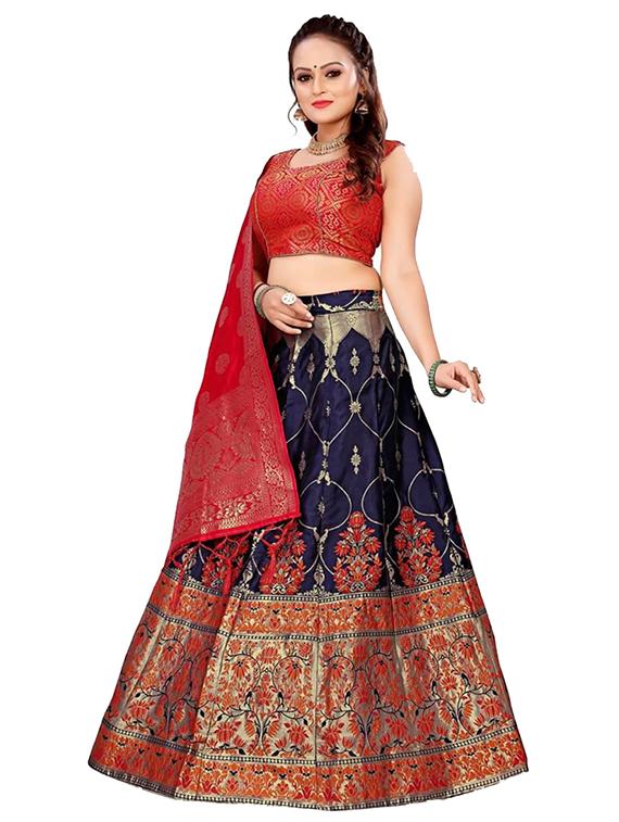banarasi lehenga choli with dupatta set - 19970391 - Standard Image - 1