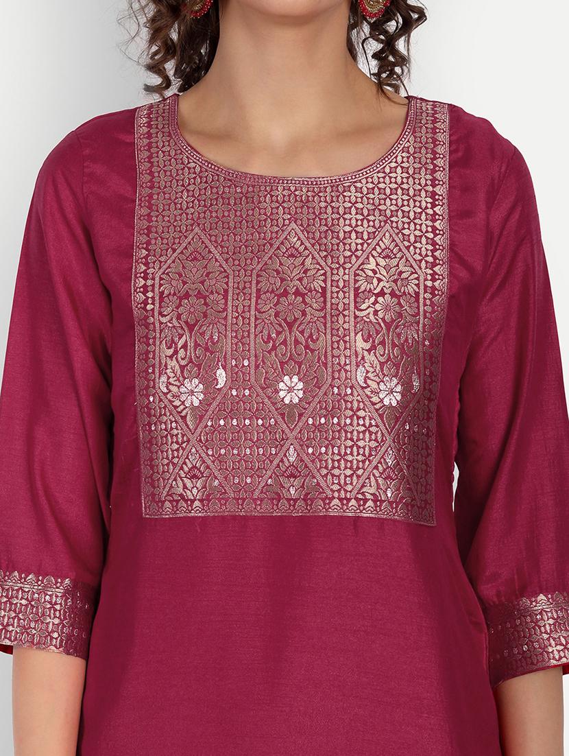 self design straight kurta - 19971067 - Standard Image - 4