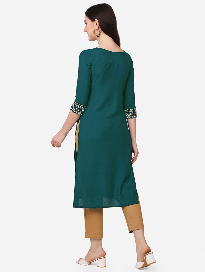 embroidered straight kurta - 19971077 - Standard Image - 1
