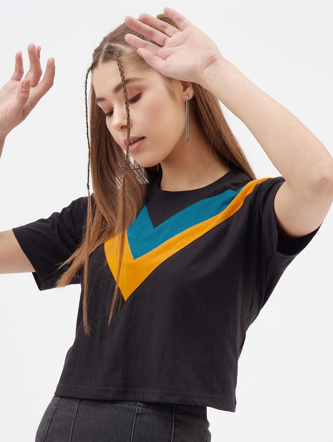 women's crop round neck top - 19971304 -  Standard Image - 1