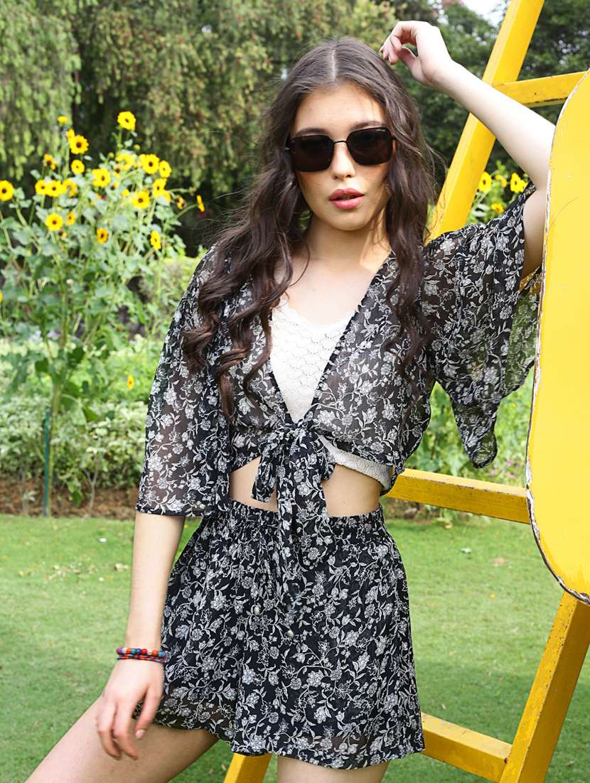 printed top and shorts co-ord set 