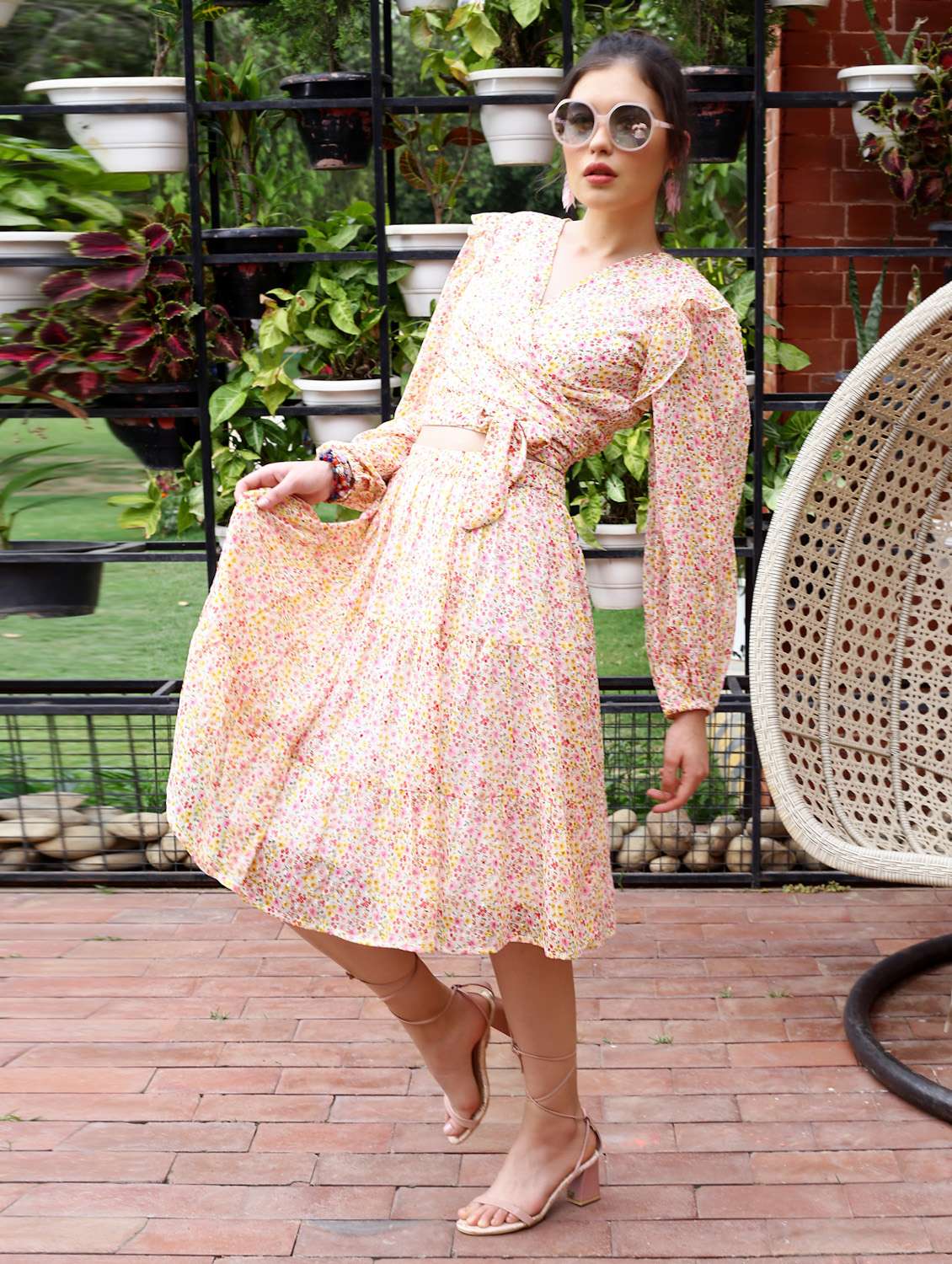 printed top and skirt co-ord set