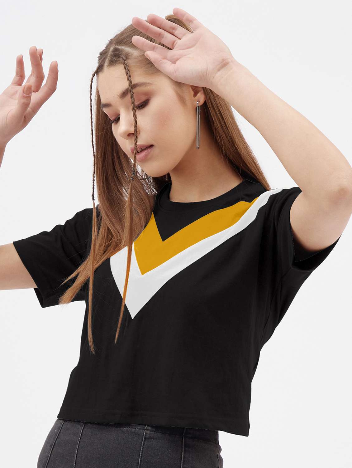 women's crop round neck top - 19971636 -  Standard Image - 1