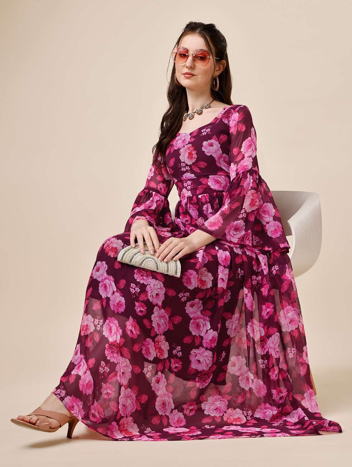 women's fit & flare floral dress - 19971961 - Standard Image - 4