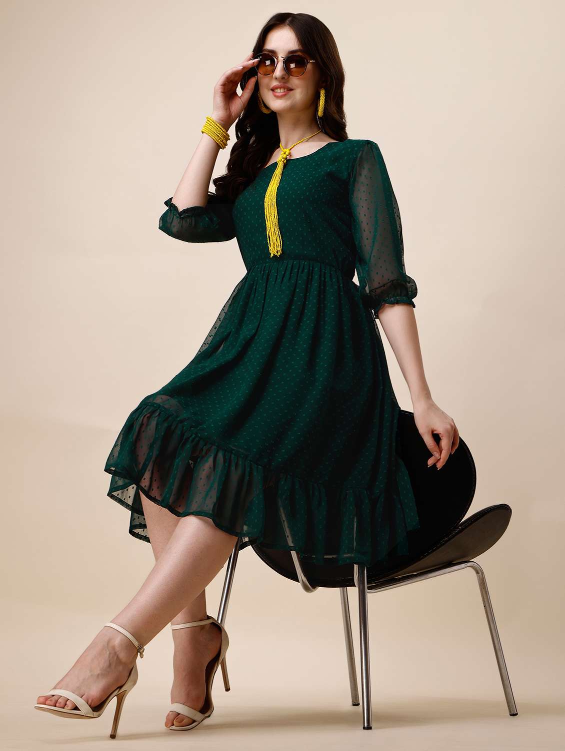 women's tiered dress swiss dots dress - 19971964 - Standard Image - 4