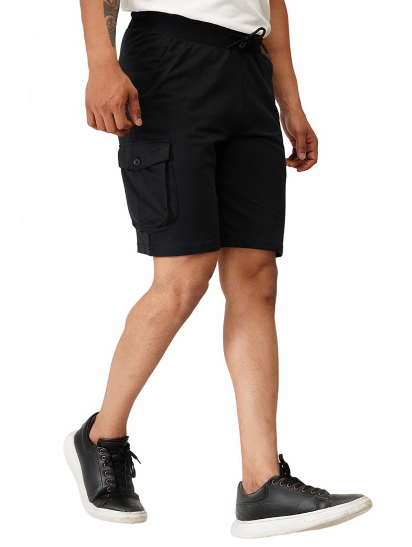 men solid cotton cargo shorts - 19974303 - Standard Image - 1
