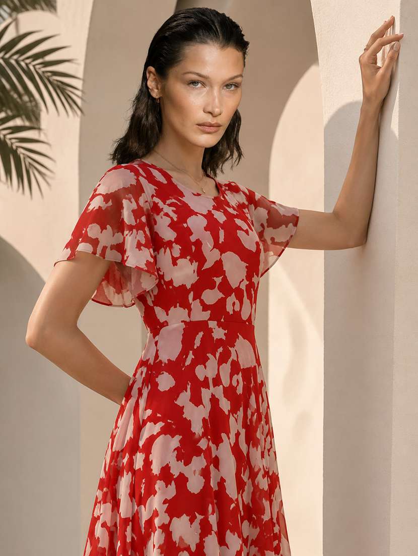 women's fit & flare printed dress - 19974315 -  Standard Image - 1