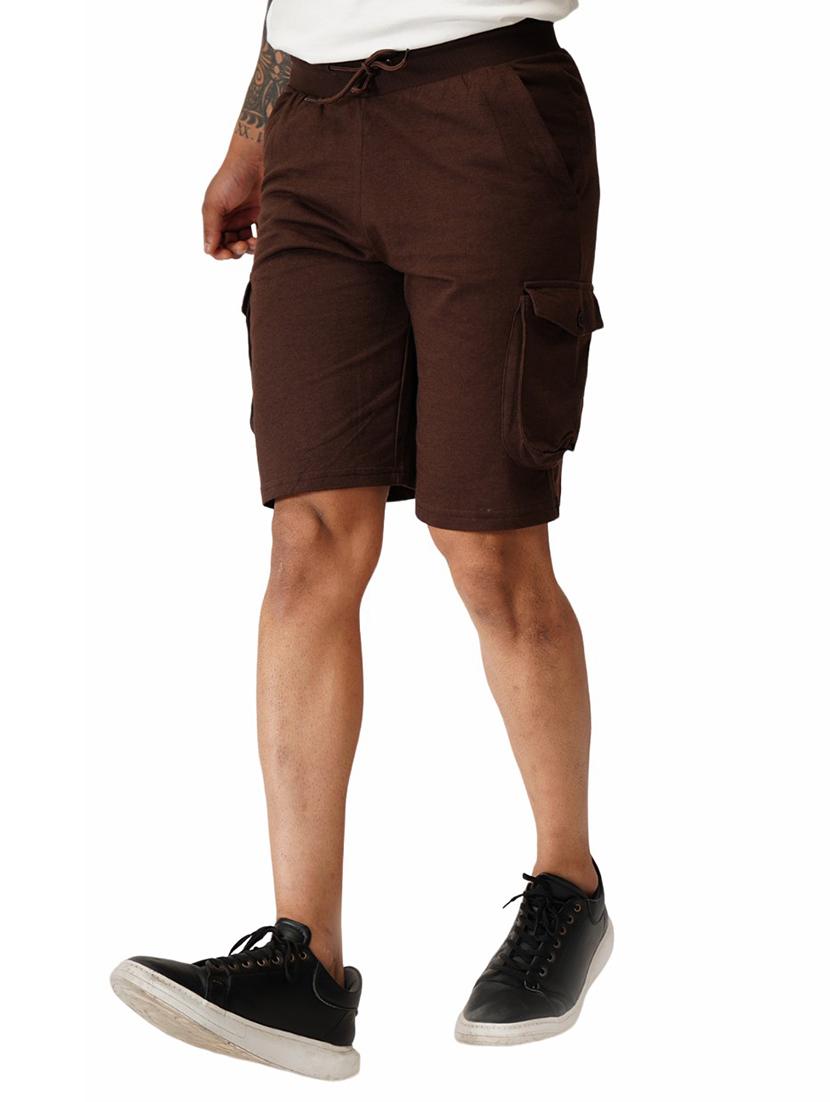 men solid cotton cargo shorts - 19974375 - Standard Image - 1